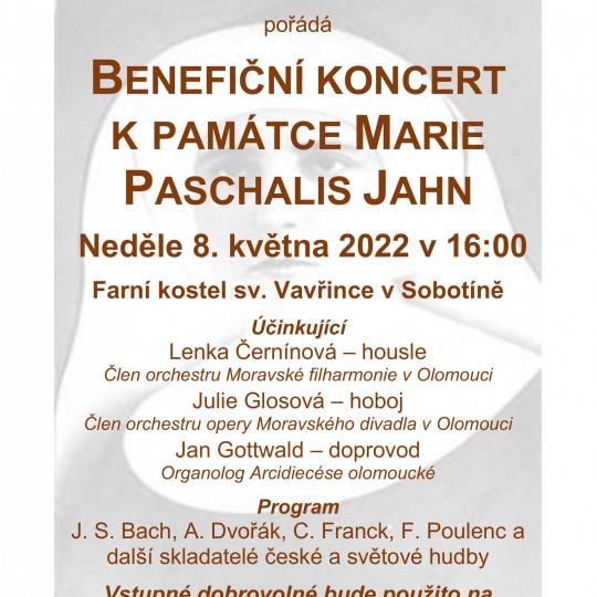 Benefiční koncert k památce Marie Paschalis Jahn 1